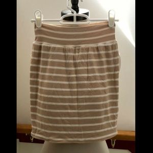 $140 RACHEL PALLY JERSEY STRETCH BANDAGE STRIPED MINI SKIRT SUNTAN XXS